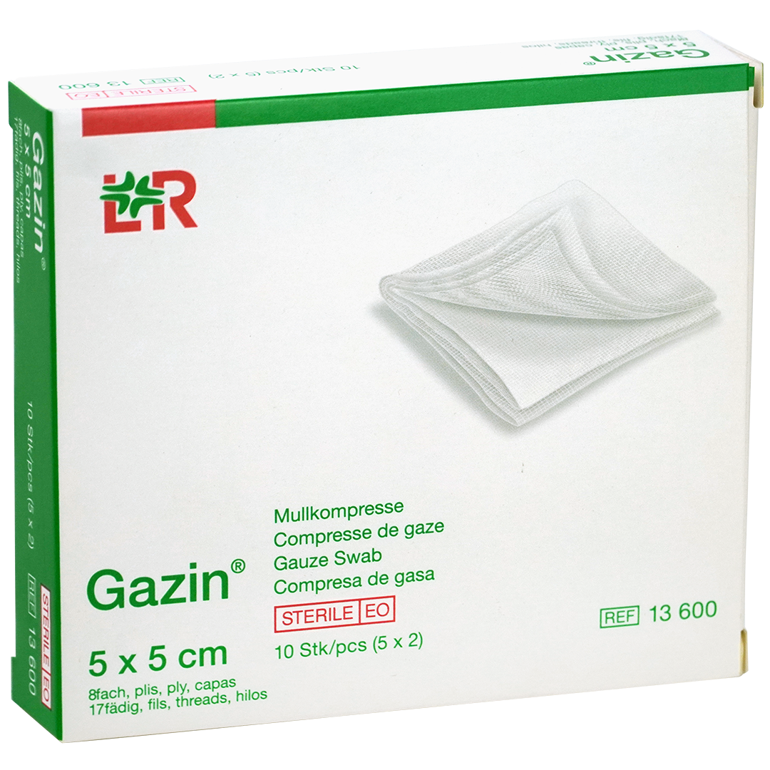 Gazin gaaskompres 5cm x 5cm 8 laags steriel