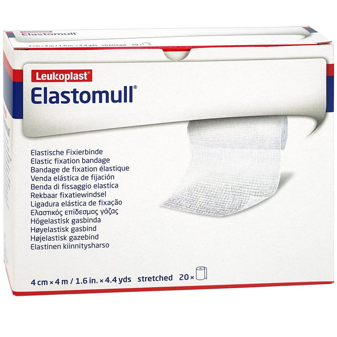 Elastomull elastische fixatiewindsels 4cm x 4m cellofaan