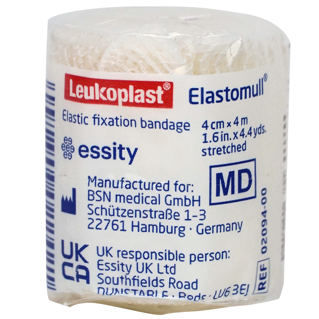 Elastomull elastische fixatiewindsels 4cm x 4m cellofaan