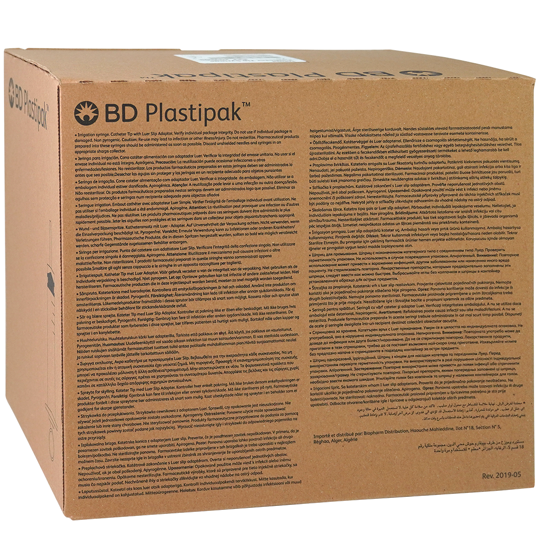 BD Plastipak injectiespuiten, 100ml, 3 delig, Katheter tip + Luer adapter