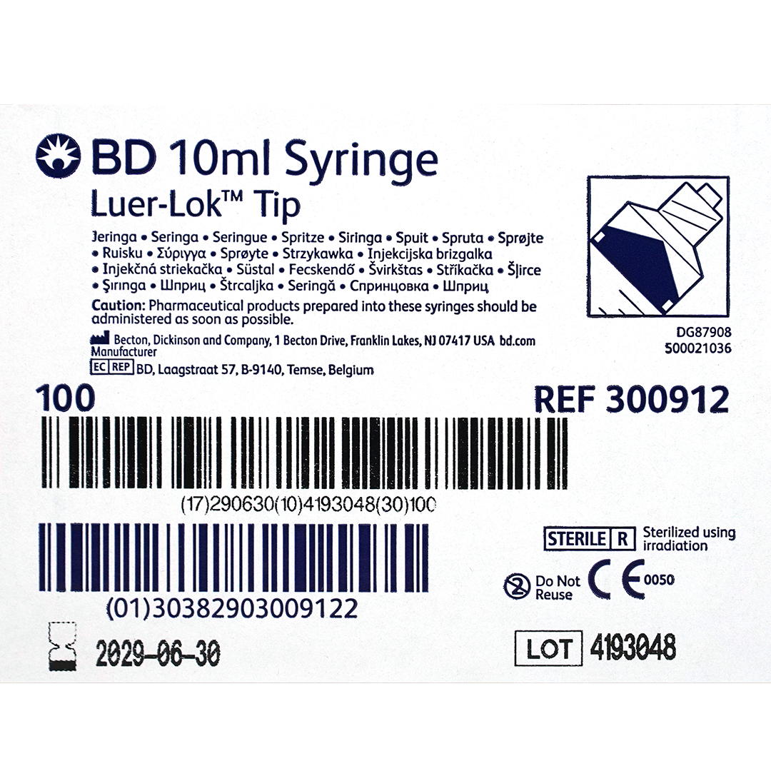 BD Plastipak injectiespuiten 10ml 3 delig Luer-Lock