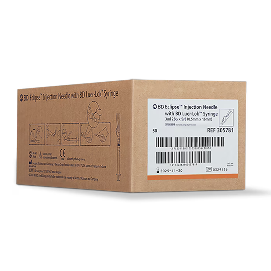 BD Eclipse injectiespuit + naald 3ml Luer-Lock 25G