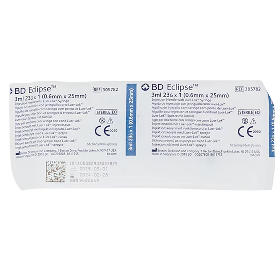 BD Eclipse injectiespuit + naald 3ml Luer-Lock + 23G