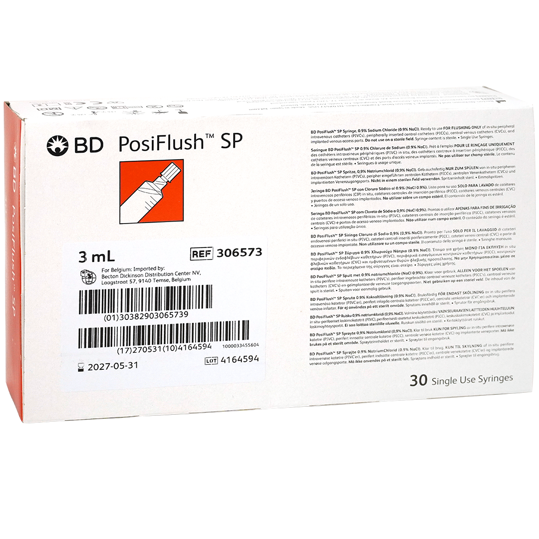 BD PosiFlush SP injectiespuiten 3ml 0 9% NaCI Luer-Lock