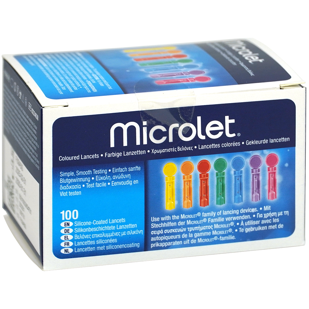 Microlet lancetten, gekleurd (100)