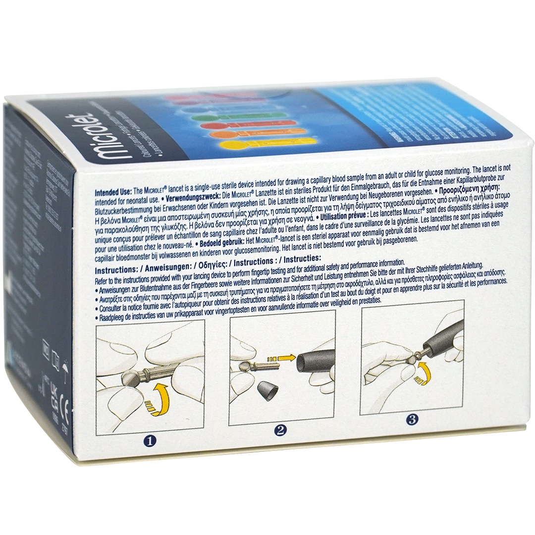 Microlet lancetten, gekleurd (100)