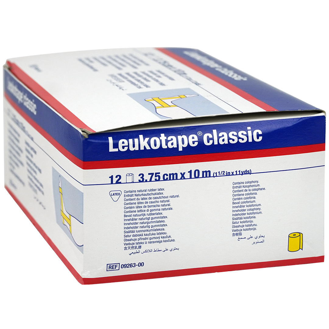 Leukotape Classic starre tape, 3.75cm x 10m, geel