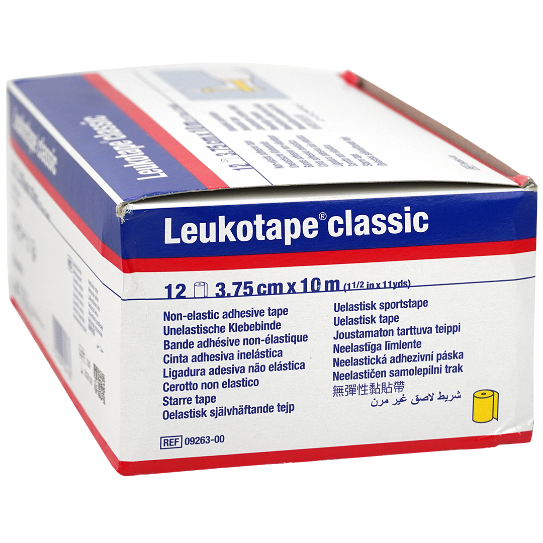 Leukotape Classic starre tape, 3.75cm x 10m, geel