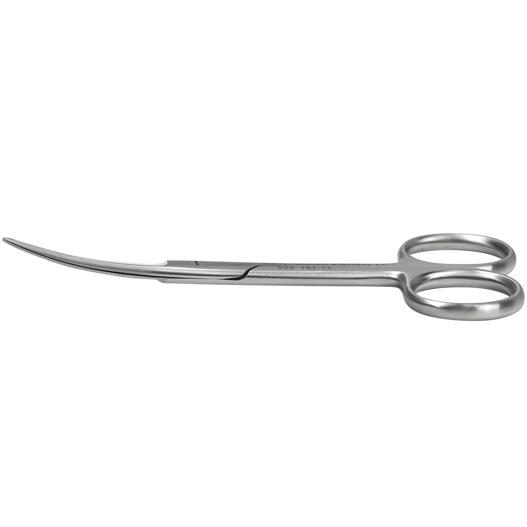 Chirurgische schaar 11cm spits-stomp gebogen