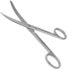 Chirurgische schaar 14cm spits-stomp gebogen