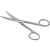 Chirurgische schaar 13cm spits-spits gebogen
