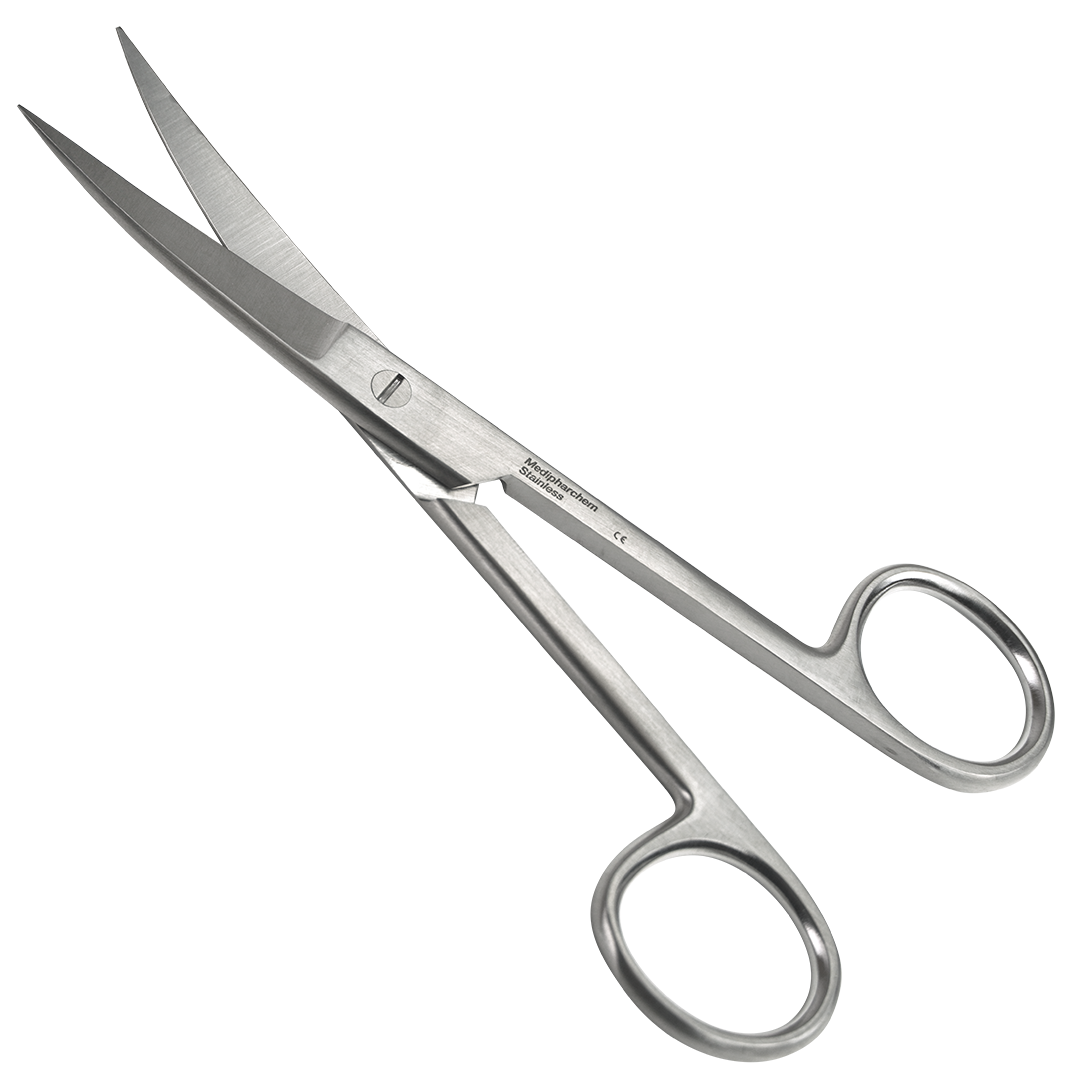 Chirurgische schaar 16cm spits-spits gebogen
