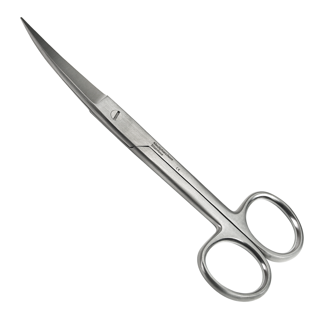 Chirurgische schaar 16cm spits-spits gebogen
