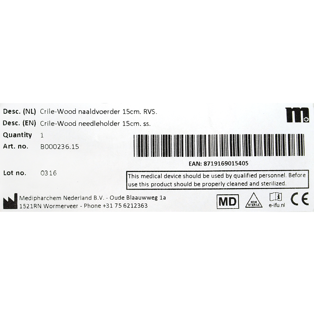 Crile-Wood naaldvoerder 15cm