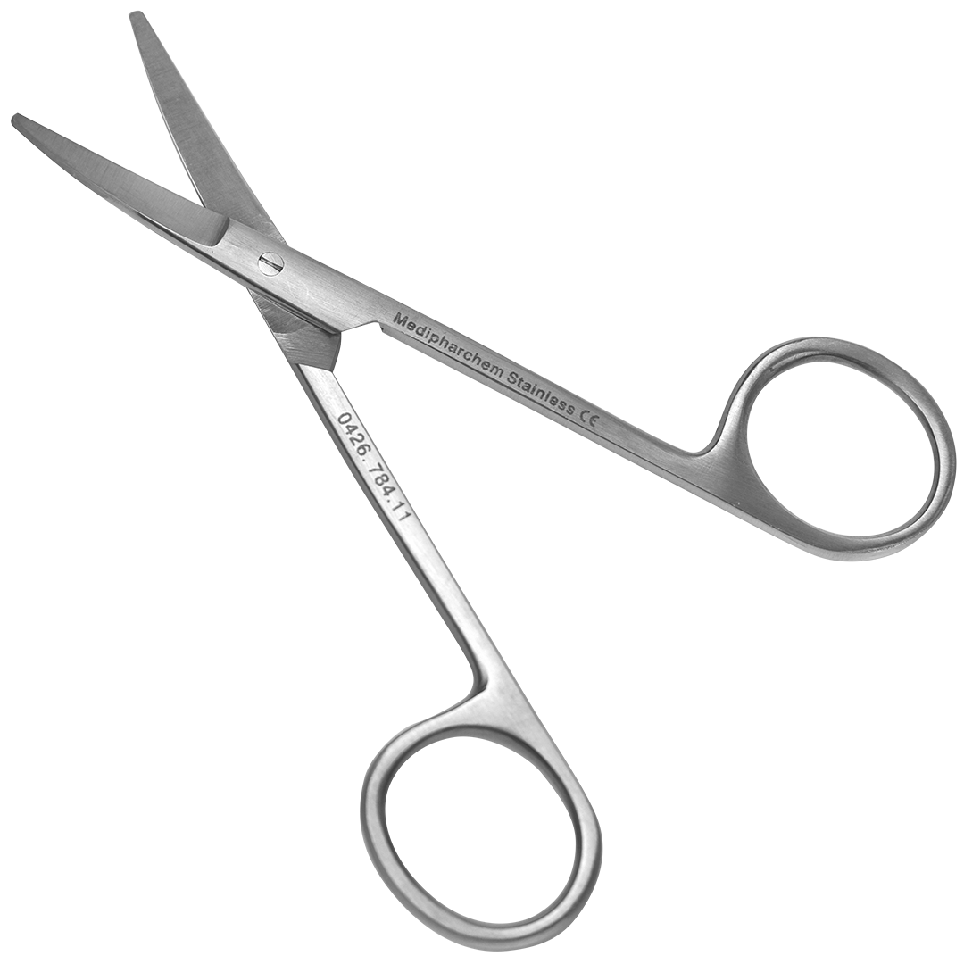 Irisschaar 11cm stomp-stomp gebogen