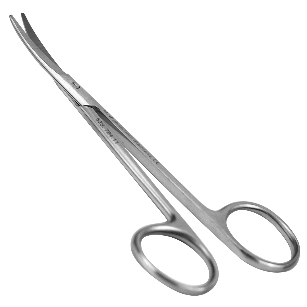 Irisschaar 11cm stomp-stomp gebogen