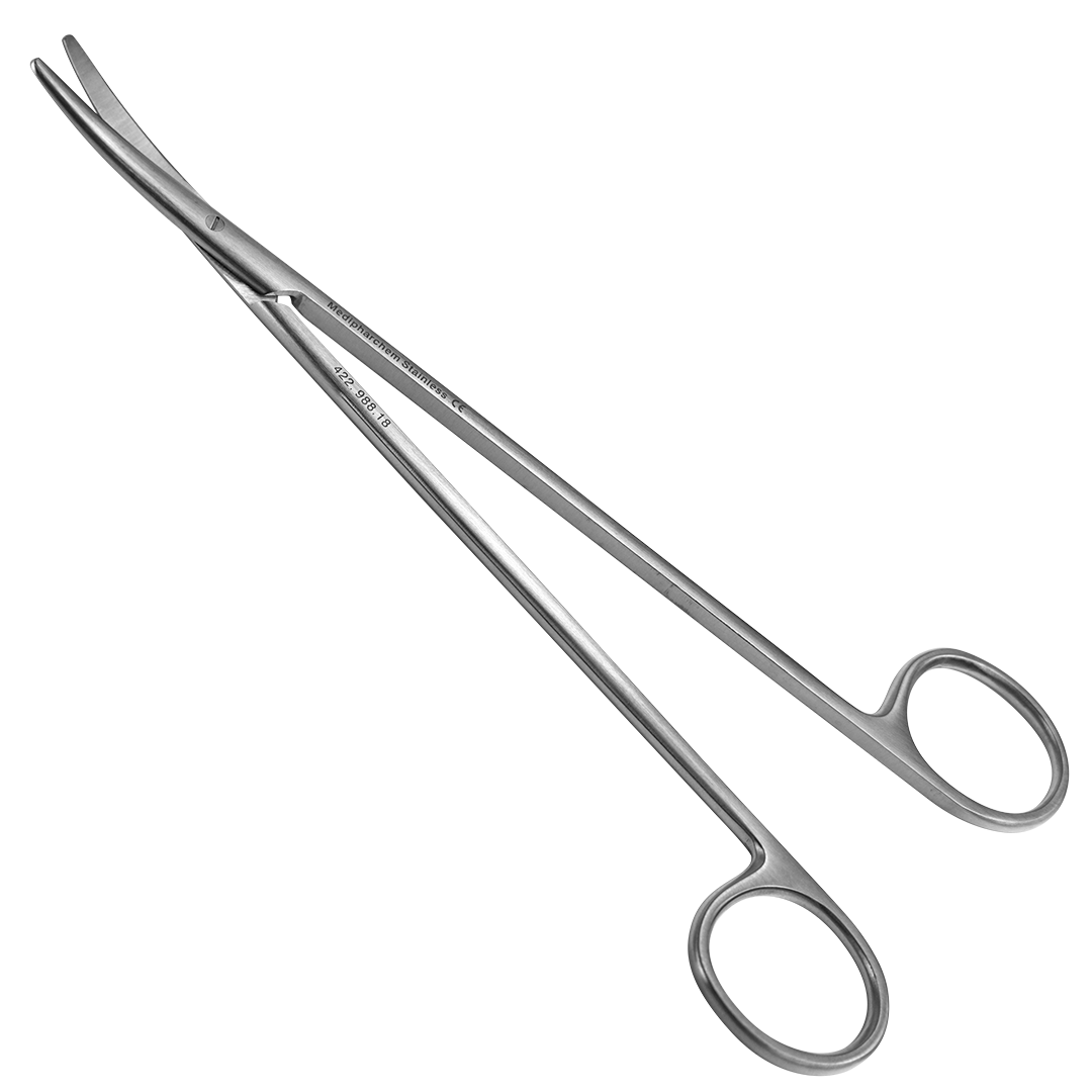 Metzenbaum prepareerschaar 18cm stomp-stomp gebogen