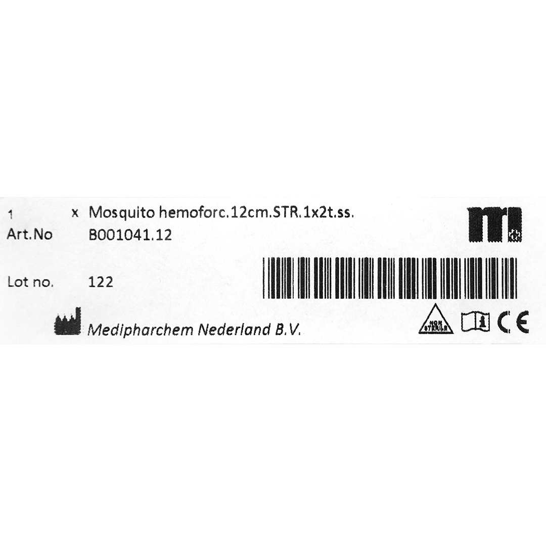 Mosquito arterieklem 12cm 1:2 tandjes recht