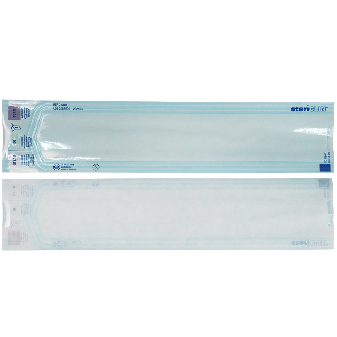 Stericlin sterilisatiezakjes 5.5cm x 25cm zonder vouwrand