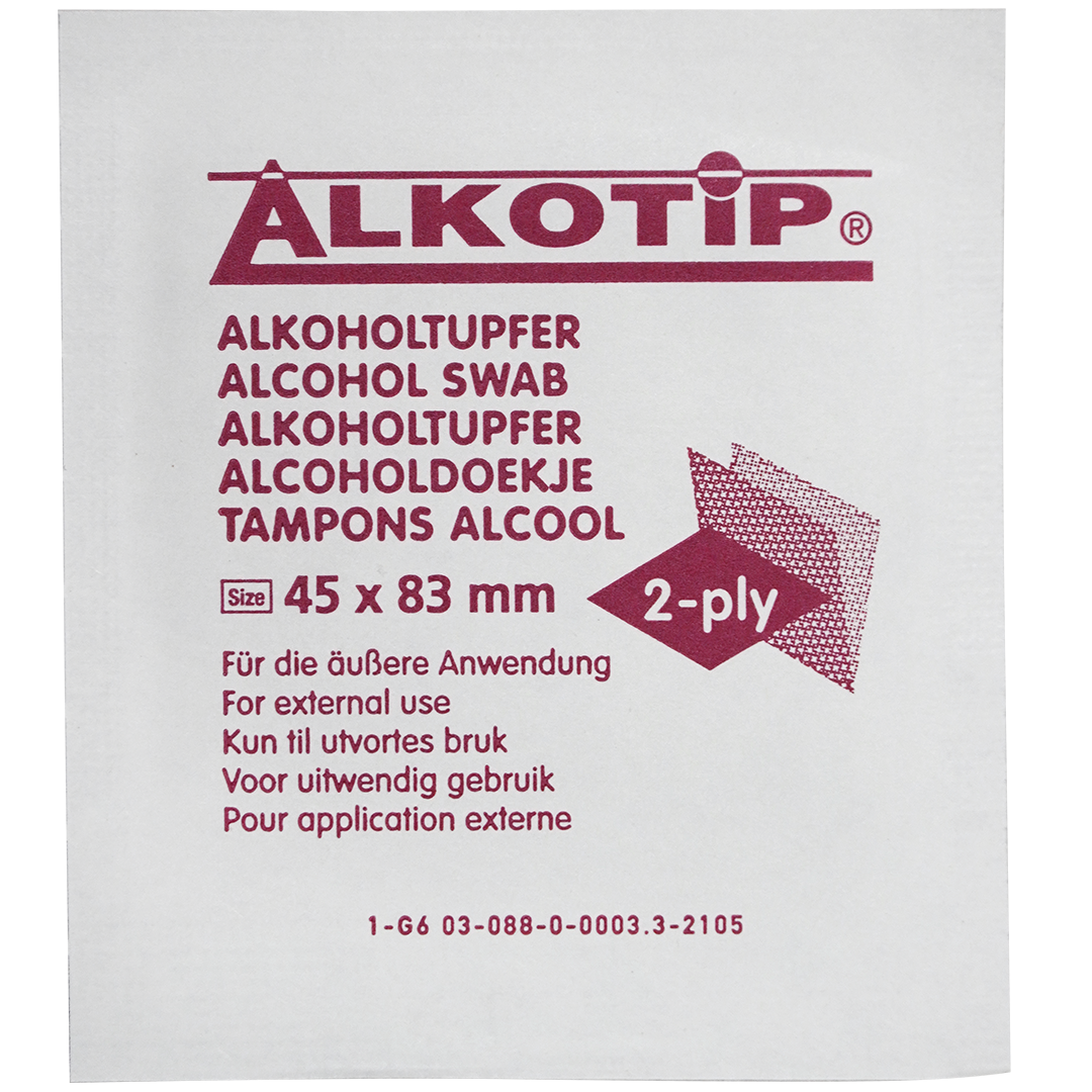 Alkotip alcoholdoekjes 45mm x 83mm individueel verpakt