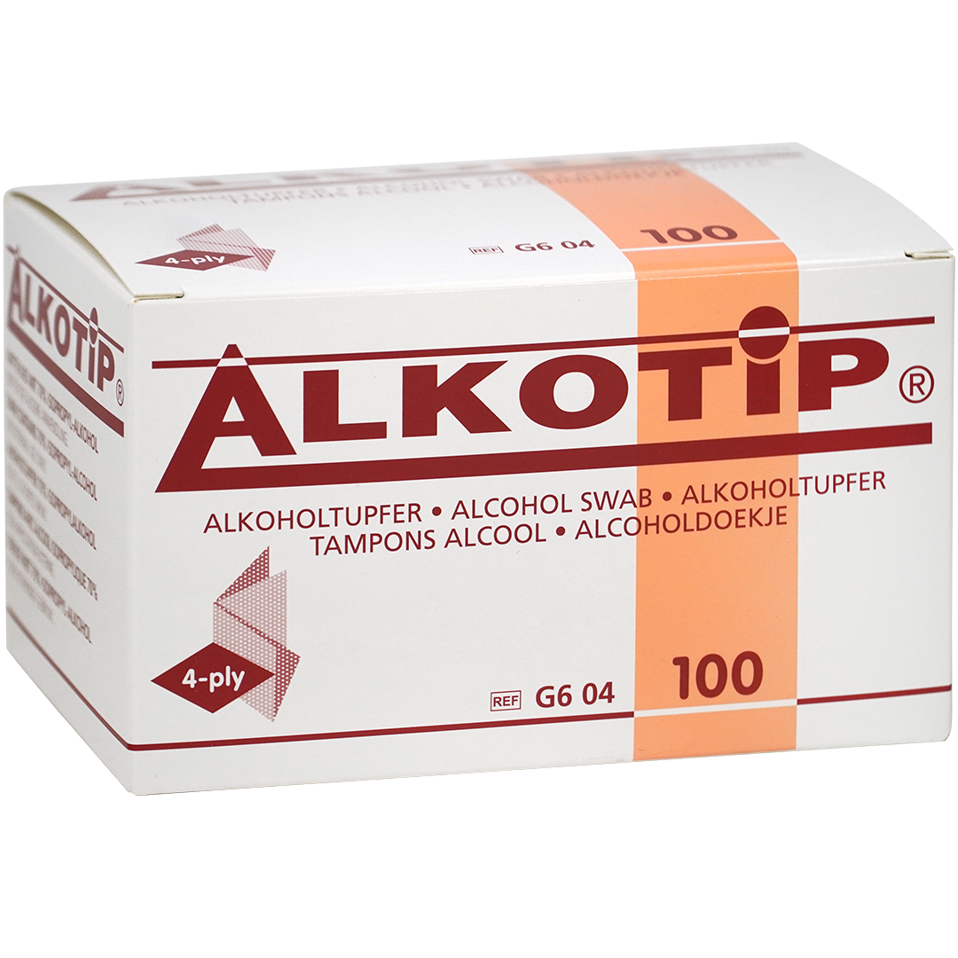 Alkotip alcoholdoekjes 90mm x 110mm individueel verpakt