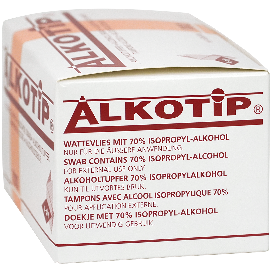 Alkotip alcoholdoekjes 90mm x 110mm individueel verpakt