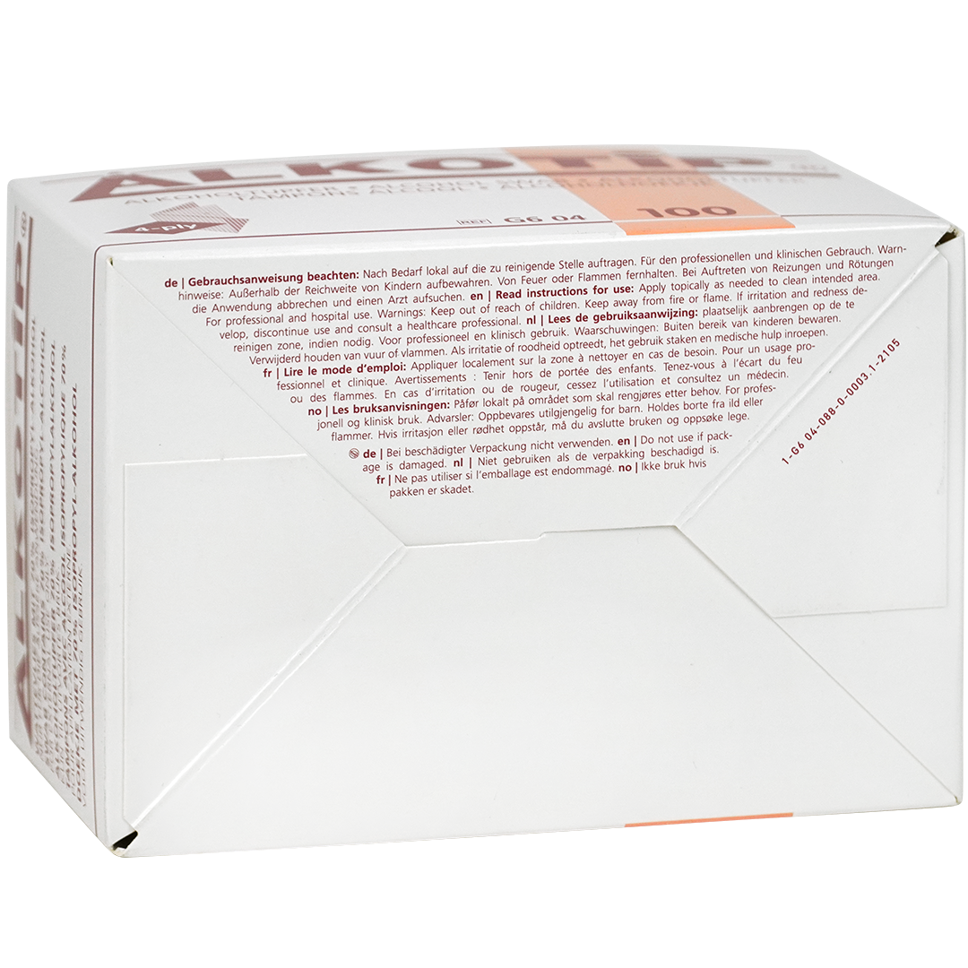 Alkotip alcoholdoekjes 90mm x 110mm individueel verpakt