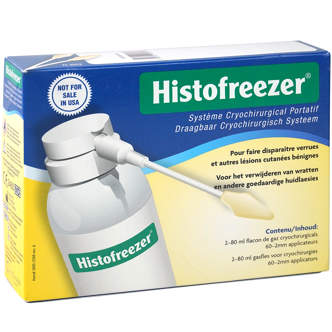 Histofreezer cryochirurgie small 2x 80ml gasfles 60x 2mm applicators