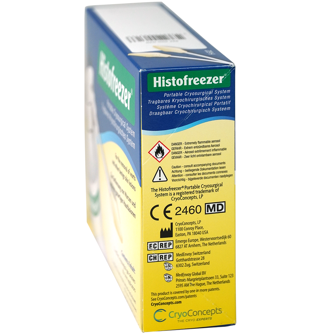Histofreezer cryochirurgie small 2x 80ml gasfles 60x 2mm applicators