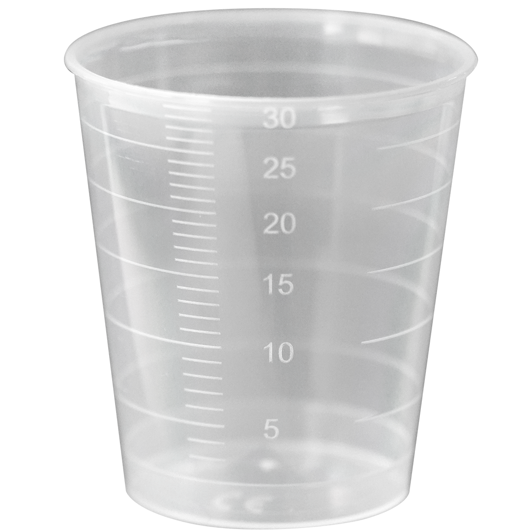 Medicijnbekers zonder deksel 30ml transparant