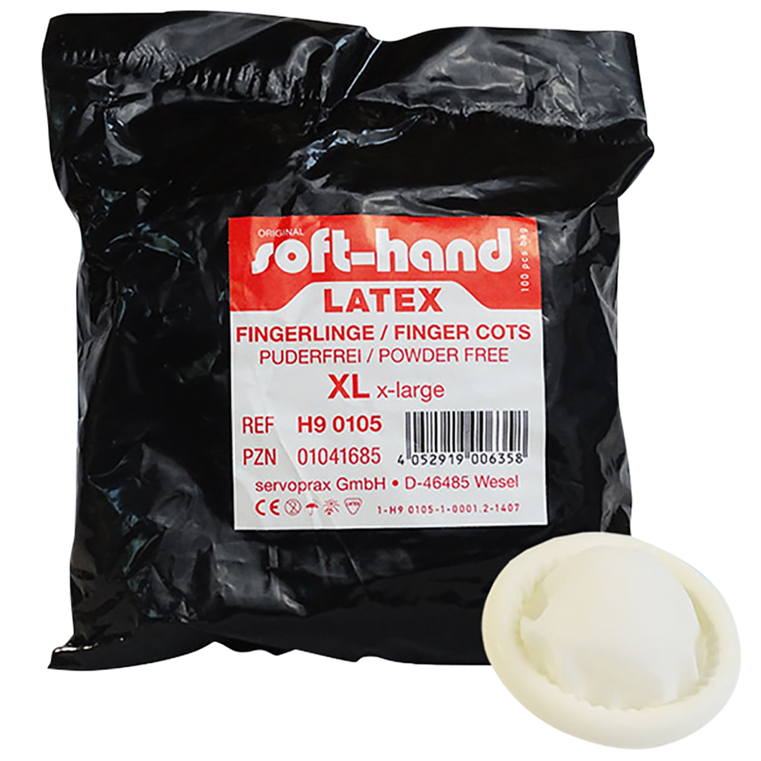 Soft-hand latex vingercondooms XL poedervrij