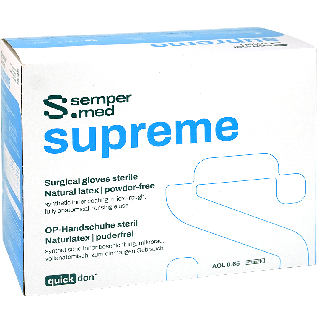 Sempermed Supreme chirurgische latex handschoenen 8 (L) poedervrij steriel