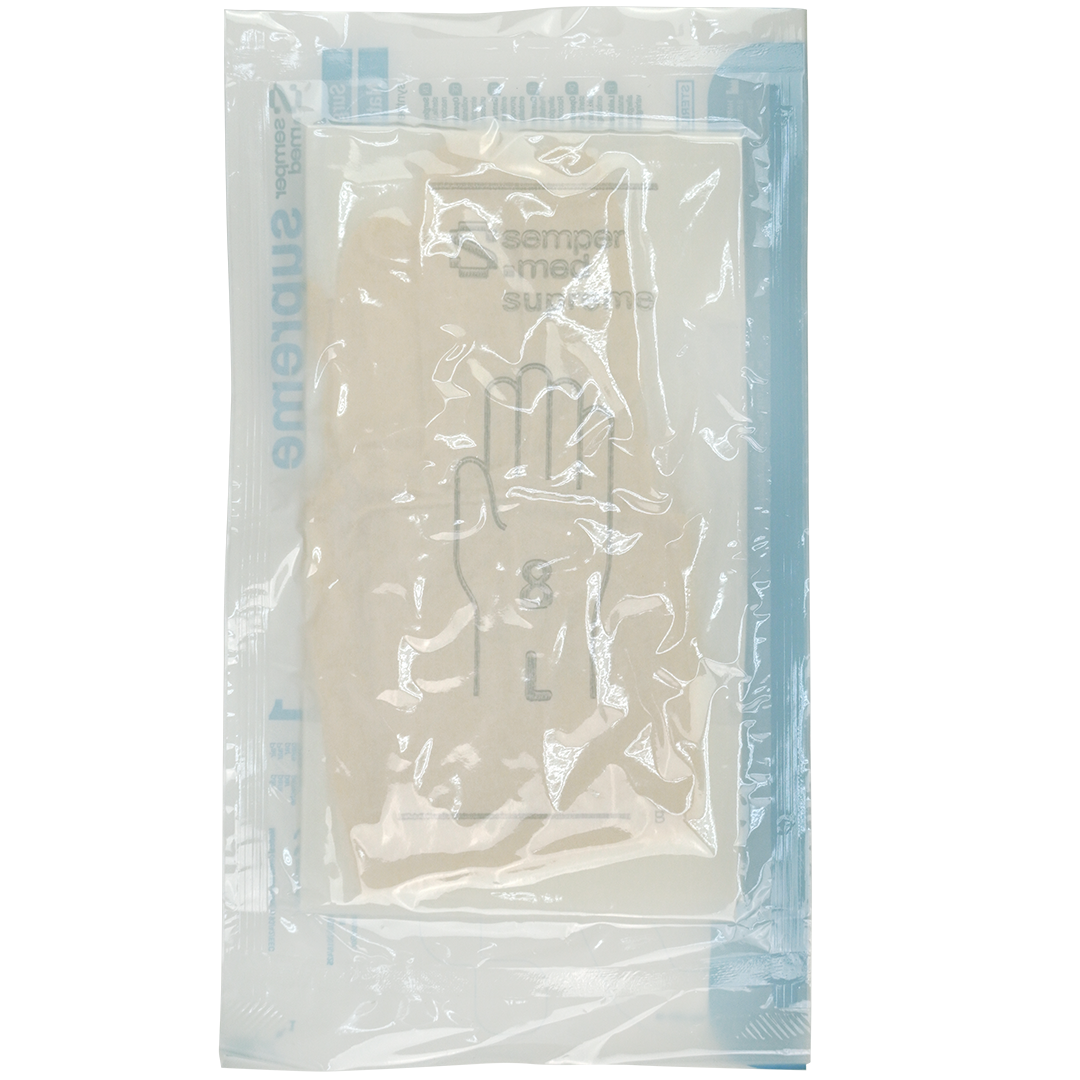 Sempermed Supreme chirurgische latex handschoenen 8 (L) poedervrij steriel