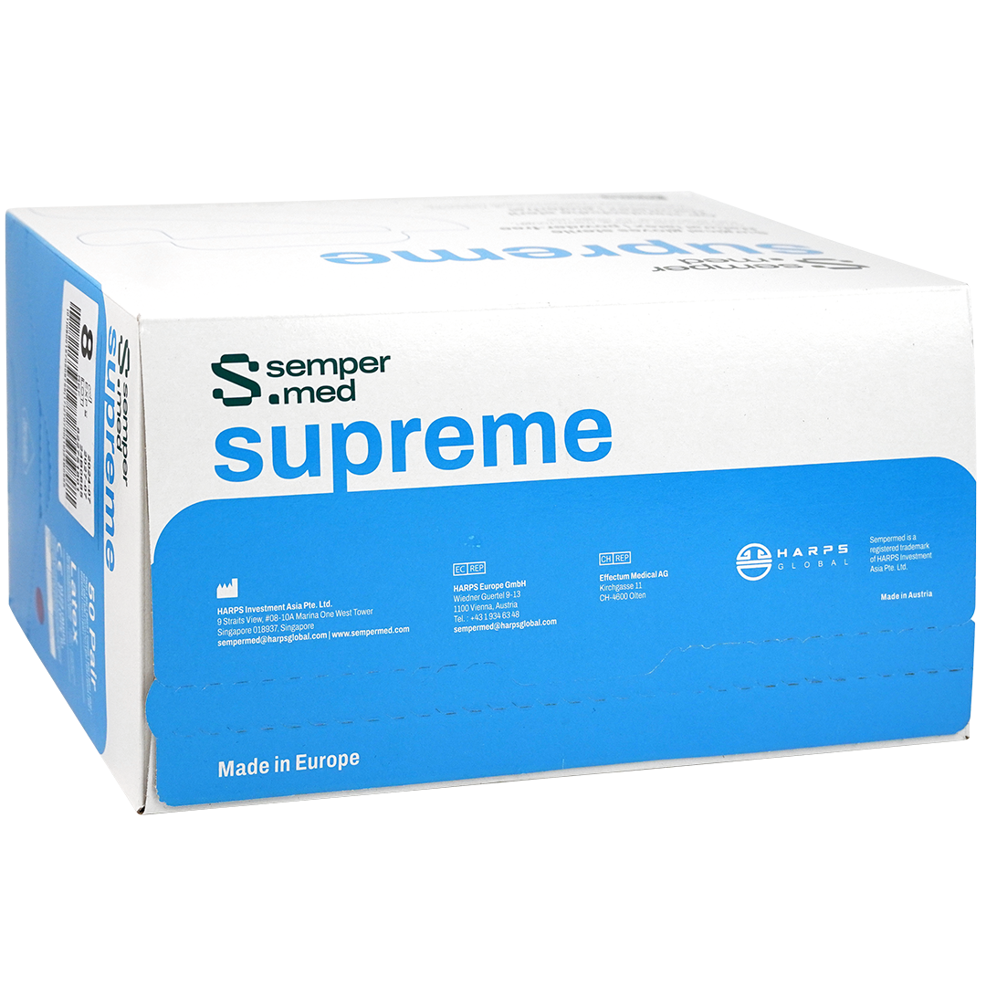 Sempermed Supreme chirurgische latex handschoenen 8 (L) poedervrij steriel