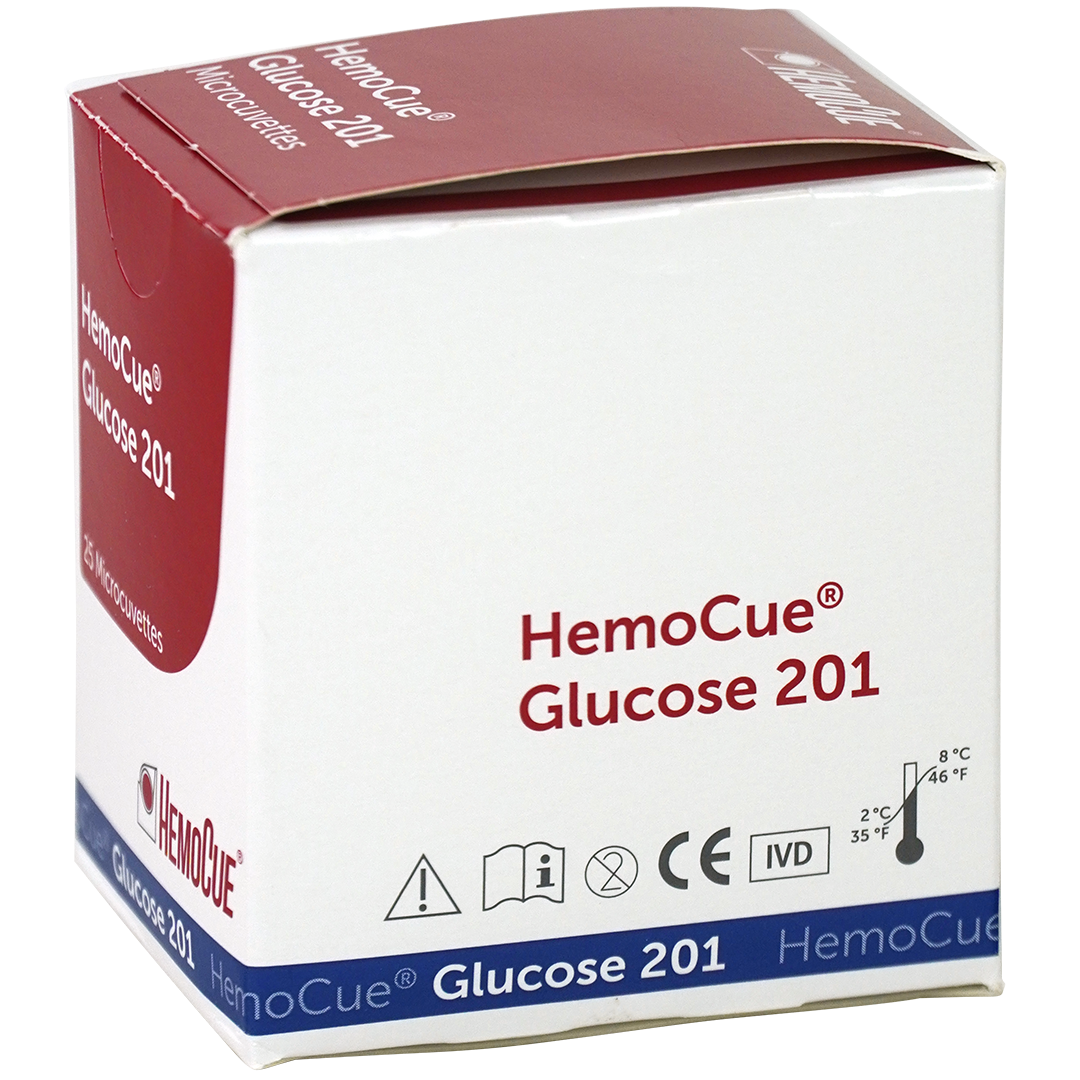 HemoCue Glucose 201 bloedglucose microcuvetten