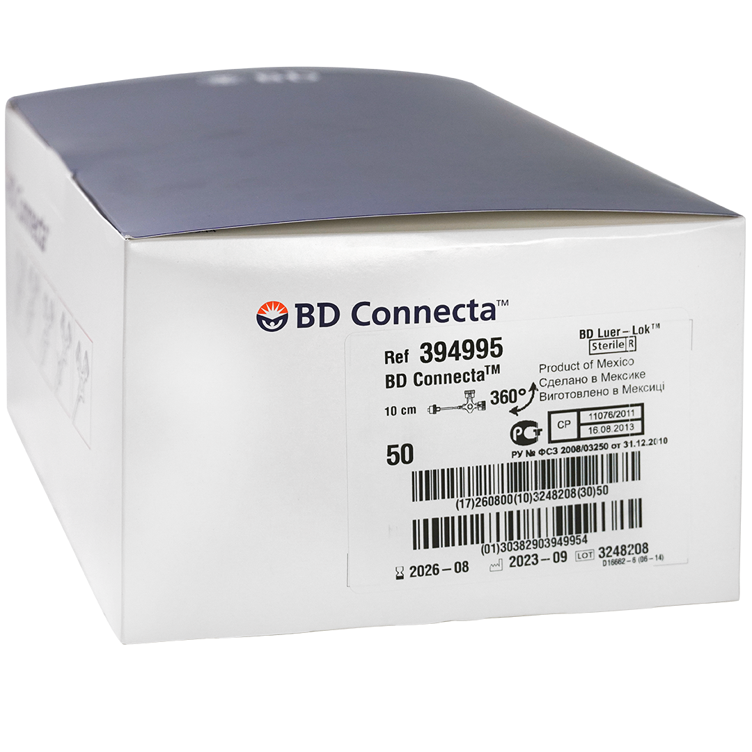 BD Connecta 3-wegkraan met 10cm slang wit