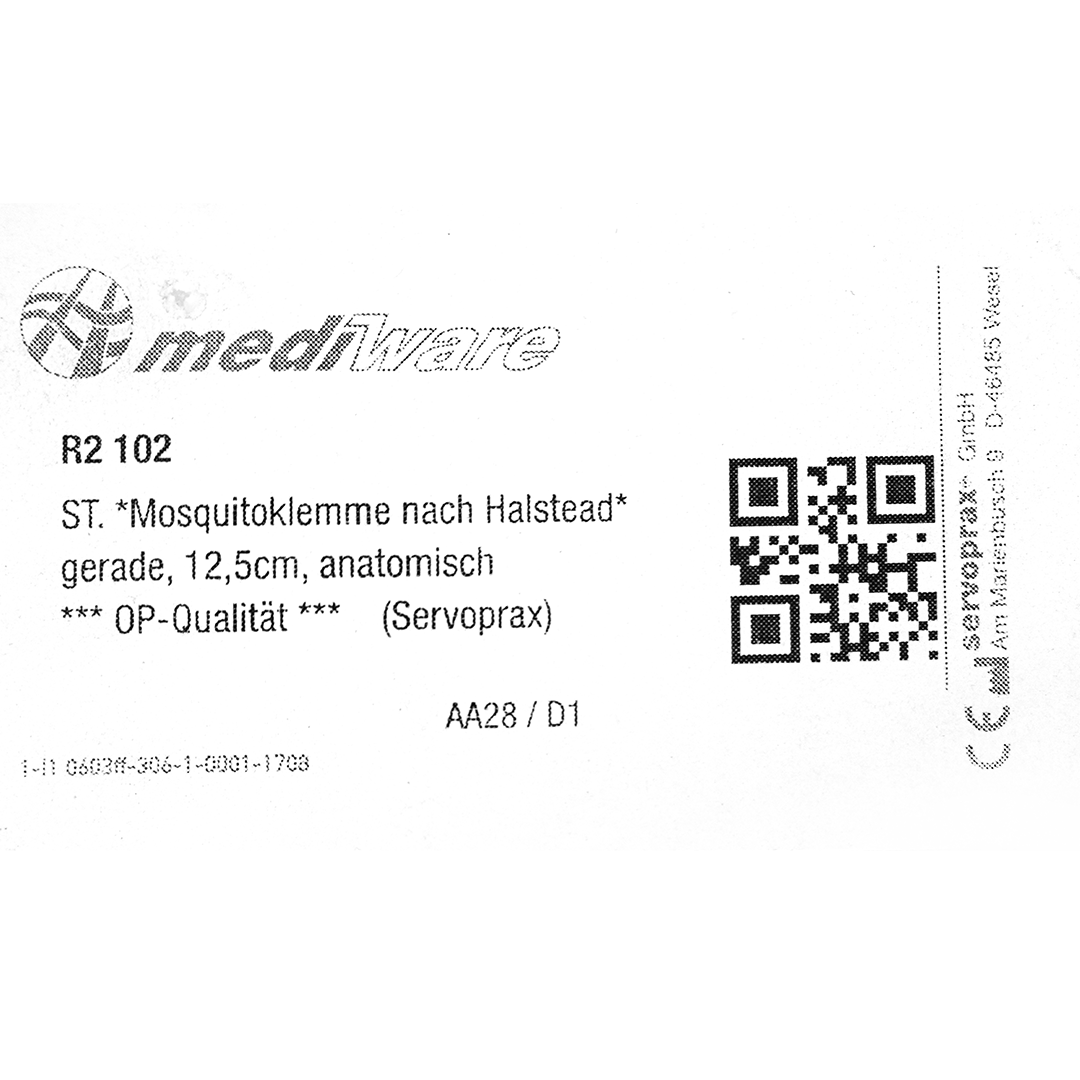 Mosquito / Halstead arterieklem  12.5cm  recht