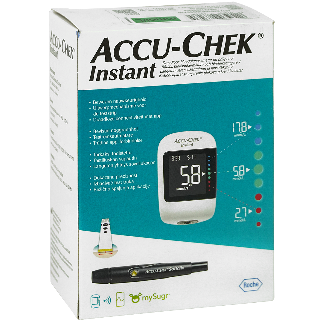 Accu-Chek Instant startpakket: Etui met bloedglucose meter Softclix prikpen en 10 lancetten zonder teststrips