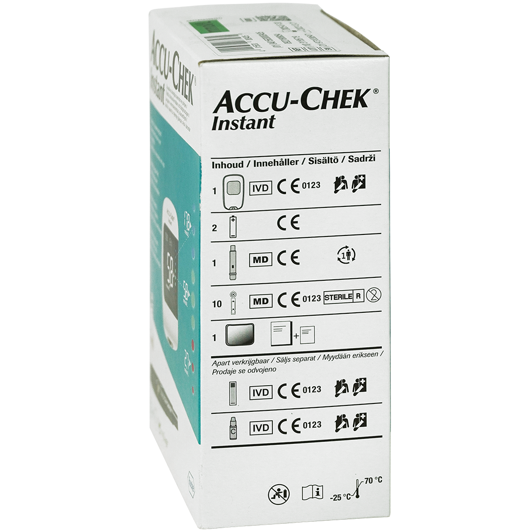 Accu-Chek Instant startpakket: Etui met bloedglucose meter Softclix prikpen en 10 lancetten zonder teststrips