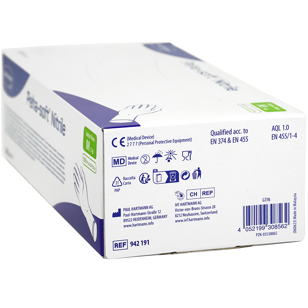 Peha-soft nitrile handschoenen maat M 7-8 blauw
