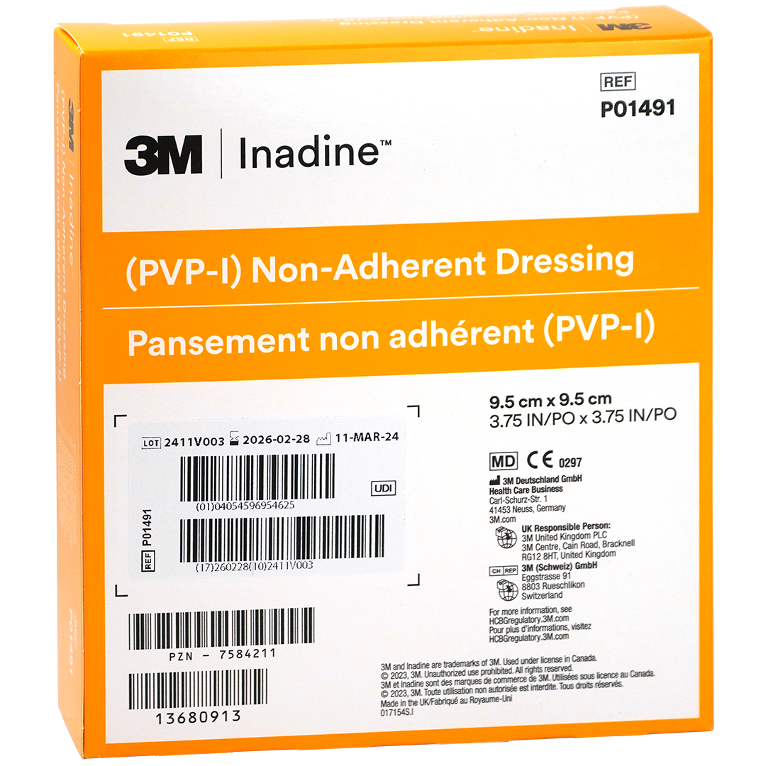 INADINE niet verklevend verband povidonjodium 9 5cm x 9 5cm steriel