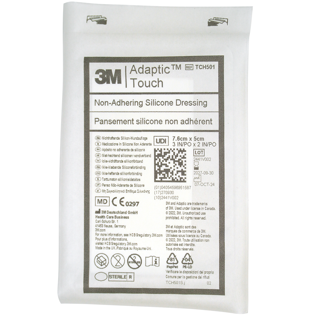 ADAPTIC TOUCH silicone wondcontactlaag, 7,6cm x 5cm, steriel