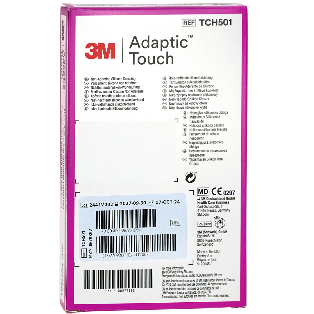 ADAPTIC TOUCH silicone wondcontactlaag, 7,6cm x 5cm, steriel