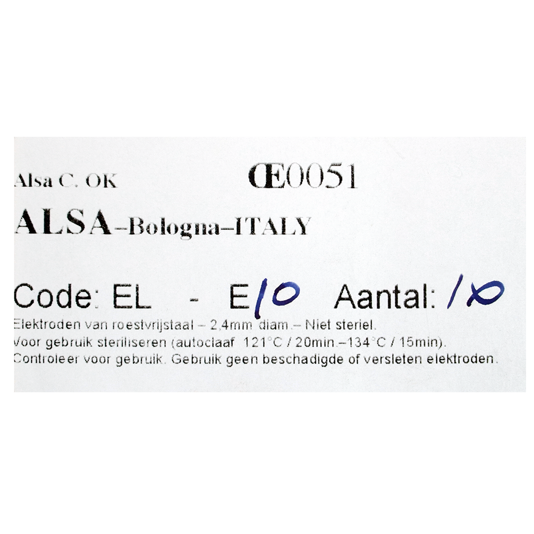 ALSA naaldelektrode zeer dun recht 2.4mm x 70mm
