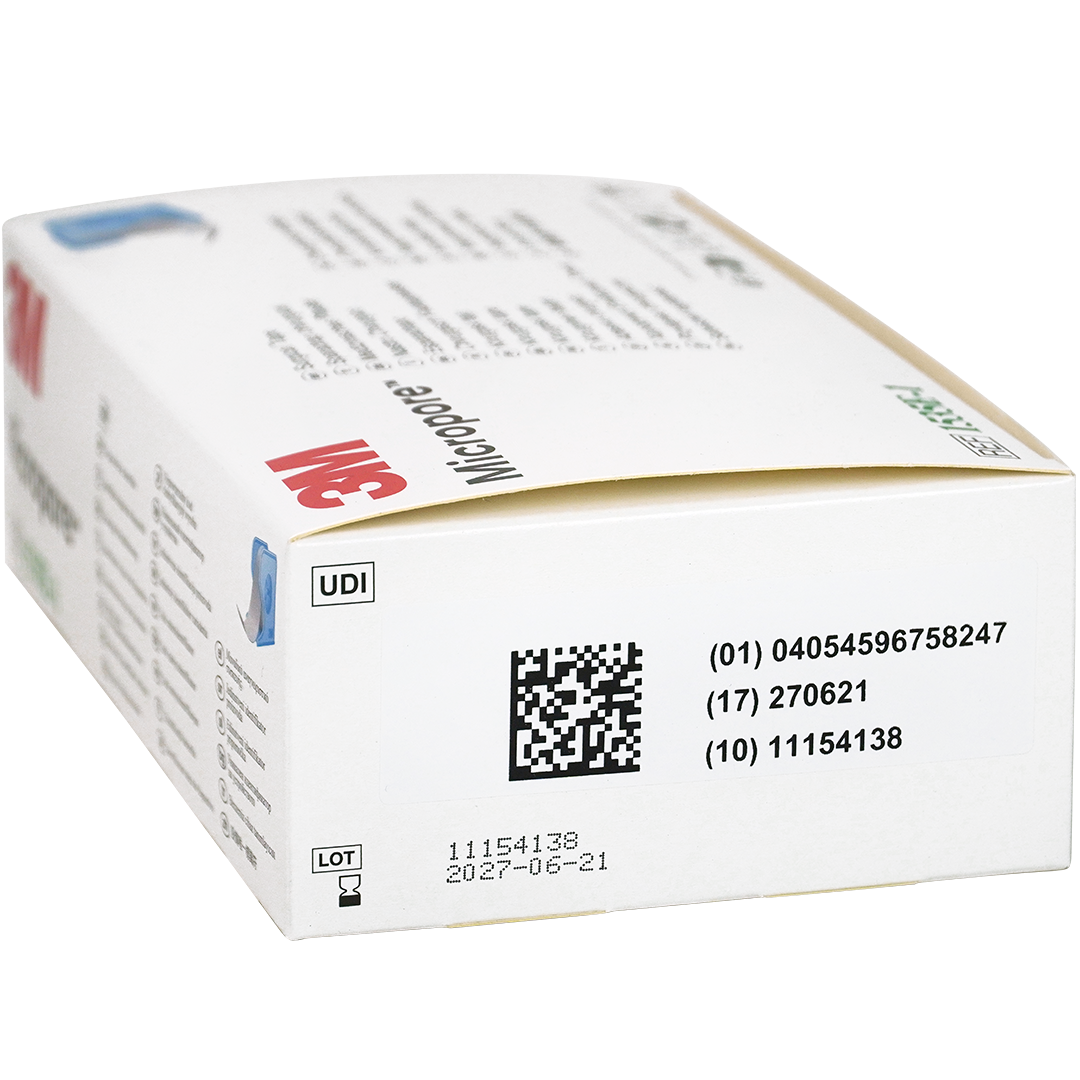 3M Micropore Chirurgische Hechtpleister op blauwe dispenser 2.5cm x 9.1m