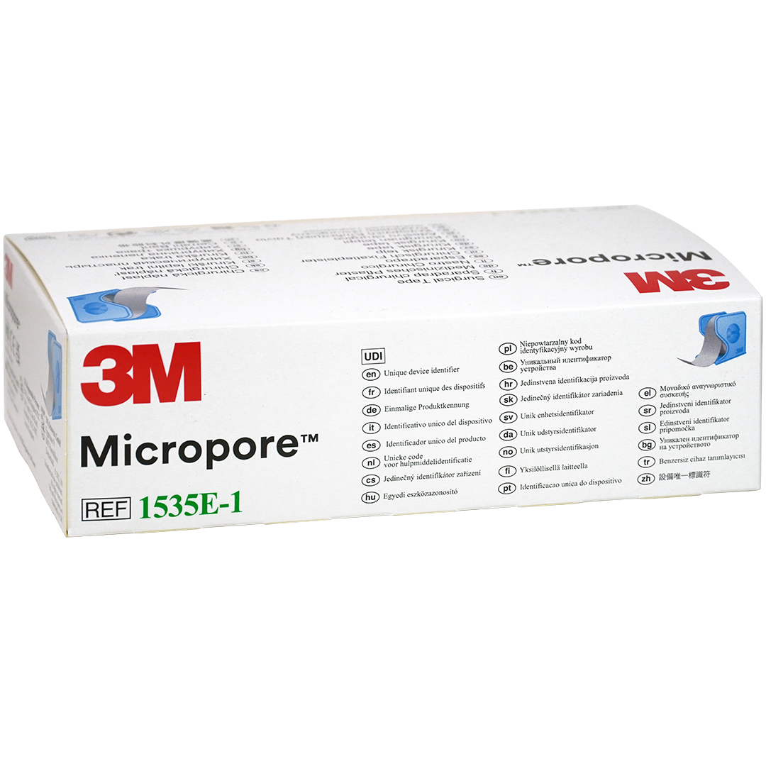 3M Micropore Chirurgische Hechtpleister op blauwe dispenser 2.5cm x 9.1m