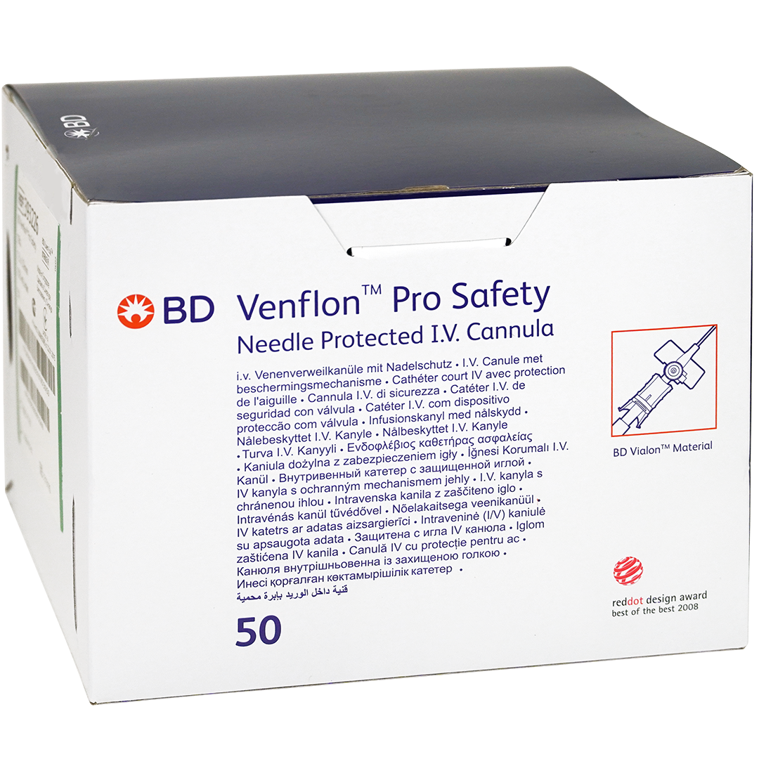 BD Venflon Pro Safety infuusnaalden 18G 1.3mm x 32mm groen
