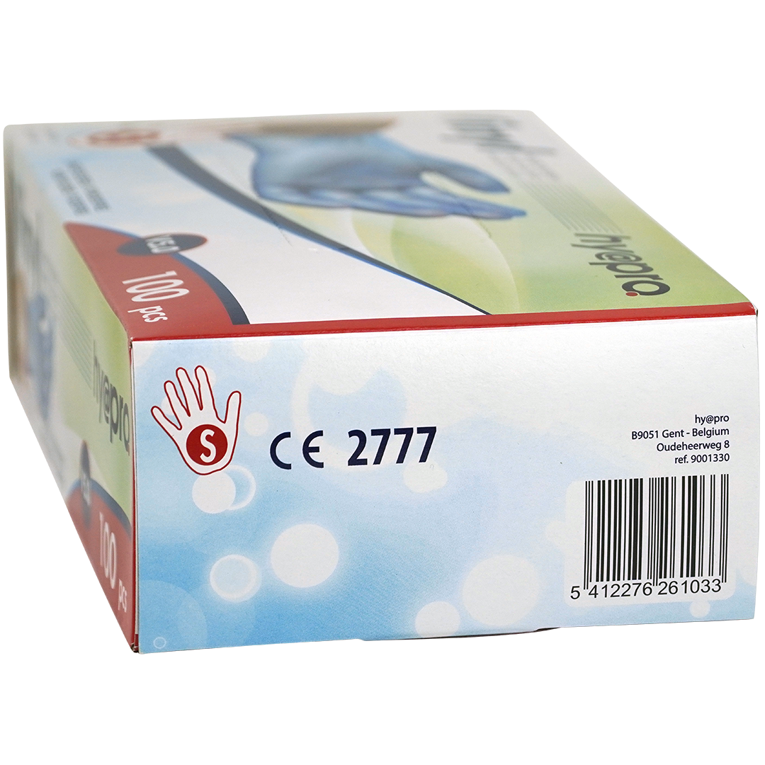 Hy@pro M5 vinyl handschoenen S poedervrij blauw onsteriel