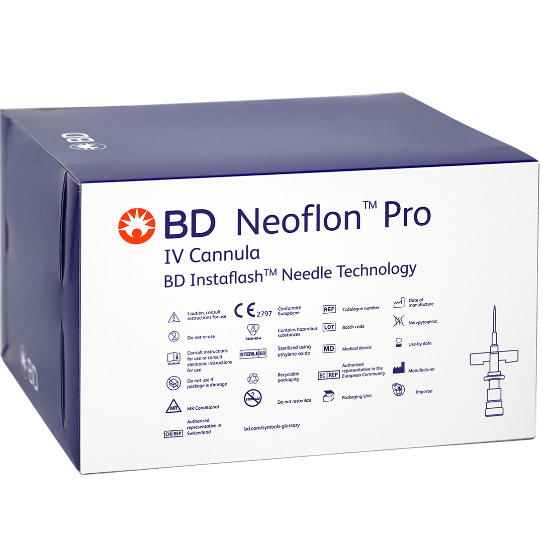 BD Neoflon Pro IV canule, 26G x 19mm, lila