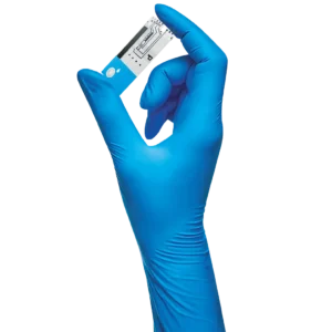 LumiraDx strip in hand